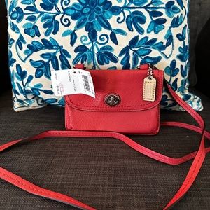 Never used Coach Crossbody/Wallet with strap.